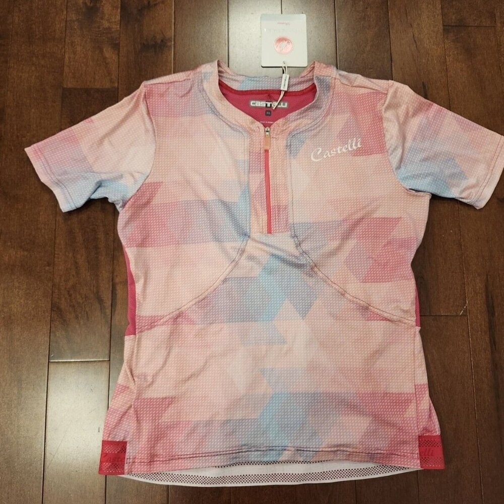 Castelli women's short sleeve half zip jersey in size XL